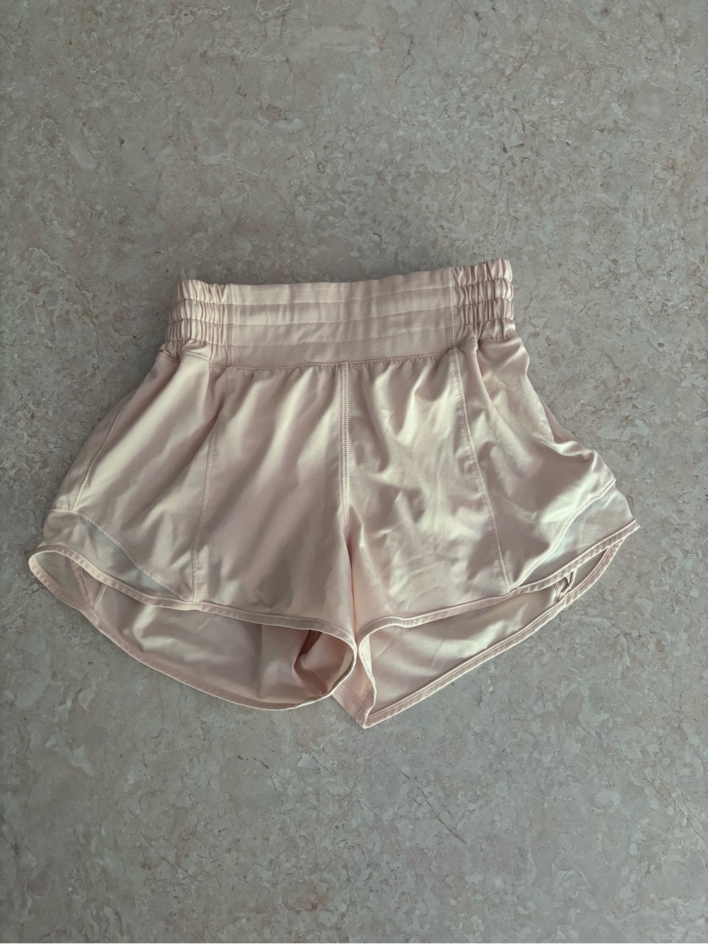 lululemon athletica light pink women's running shorts size 2